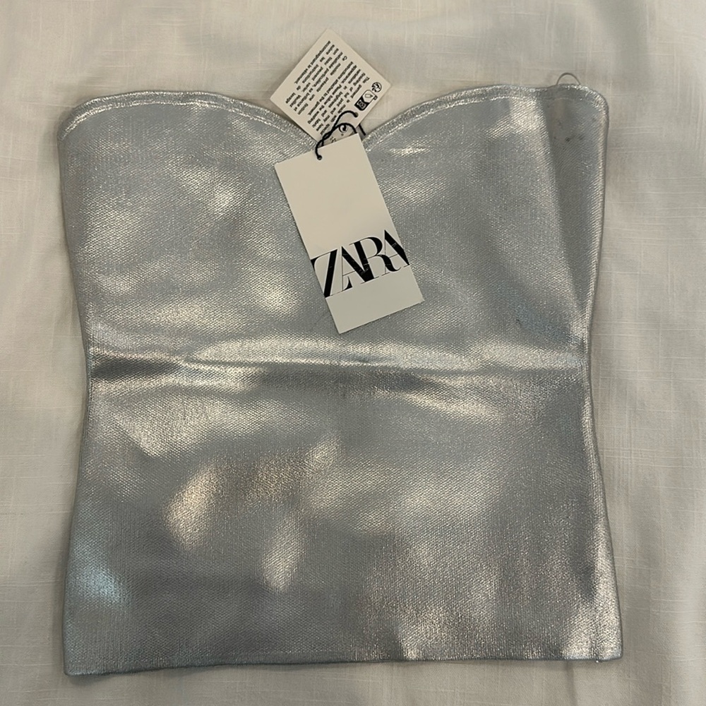 Silver metallic top from Zara